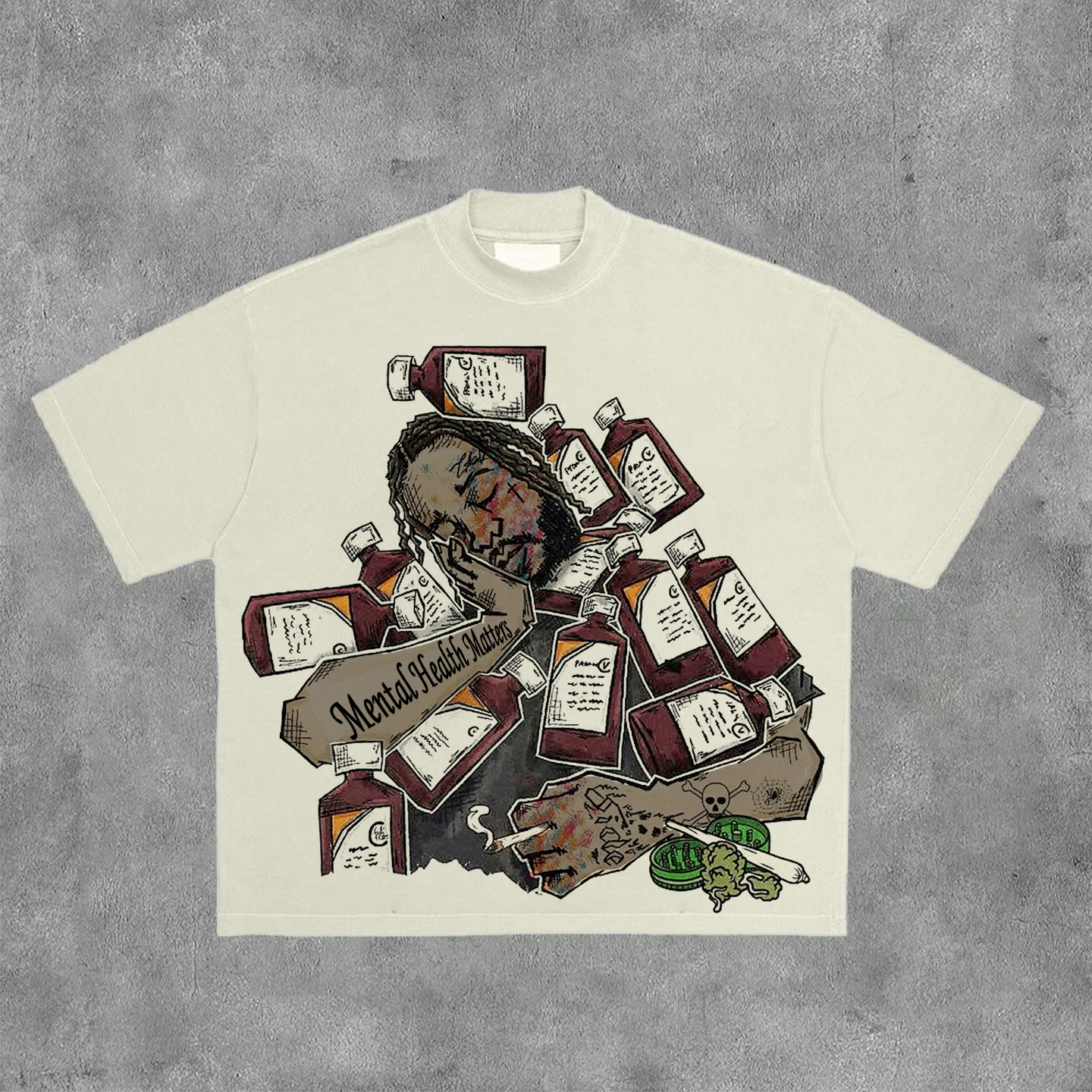 Sopula Vintage Addiction Is No Joking Matter Graphic 100% Cotton Short Sleeve T-Shirt - SOPULA