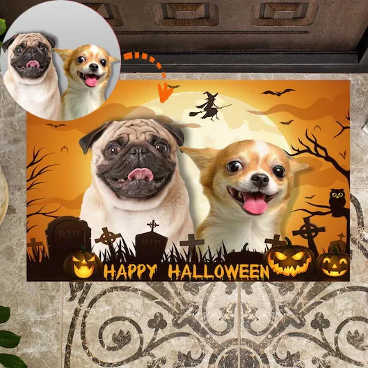 Personalized Photo Doormat Funny Pet Halloween Doormat Home Decor