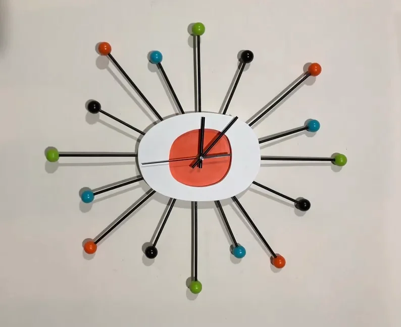 Hand Made Mid Century Style Clock