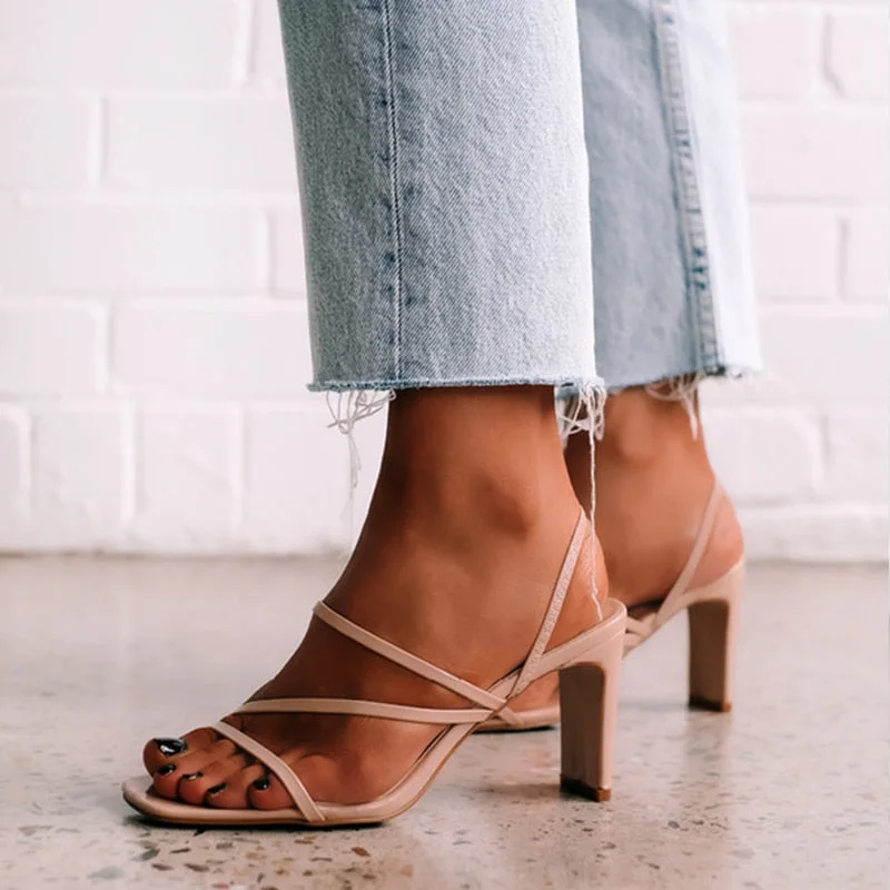 Women Sandals 2021 Ladies 8.5cm High Heels Shoes Woman Pumps Open Toes Fashion Party Female Lady Heels Shoes Sandals For Women