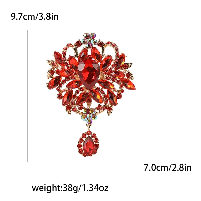 Elegant Retro Pin Geometric Alloy Inlay Rhinestones Glass Women’s Brooches