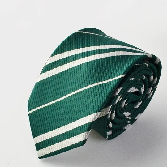 Harry Potter Slytherin Green Silver Tie Vintage Silk