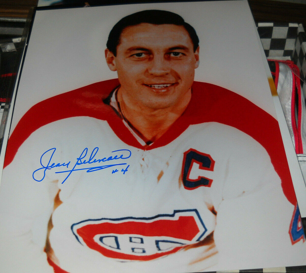 JEAN BELIVEAU AUTOGRAPH SIGNED 11x14 Photo Poster painting MONTREAL CANADIENS COA