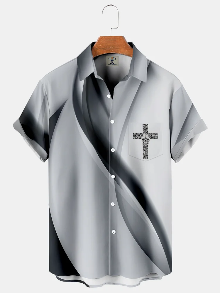 Easter Casual Loose Men's Plus Size Short-Sleeved Shirt