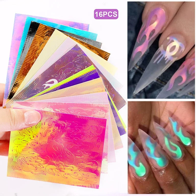 All 3D Laser Holographic Nail Stickers for nails Manicure Nail Art decals stickers Decor decorations things