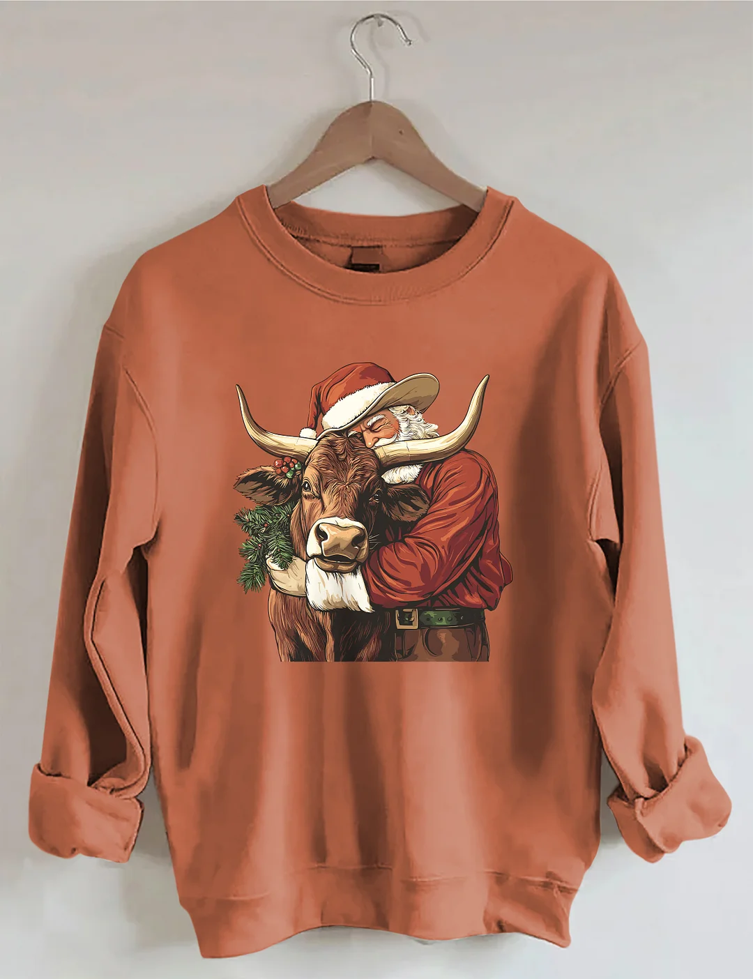 Cowboy Santa Western Roping Christmas Sweatshirt