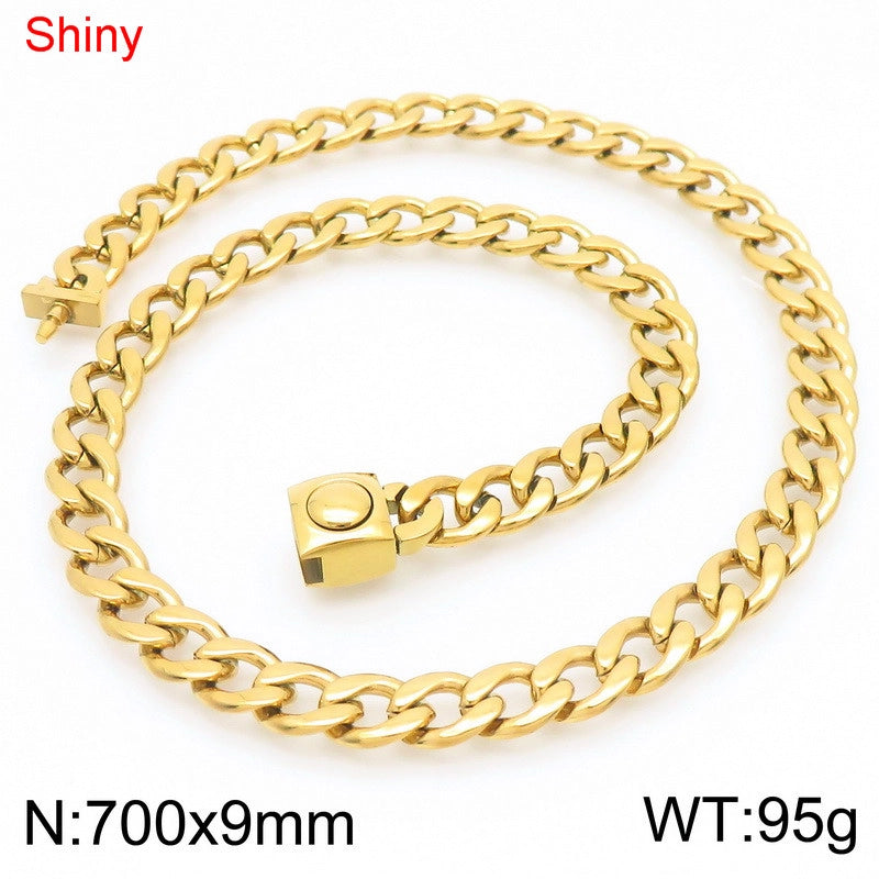Stainless Steel NK Chain Bracelet Fashion Personality Titanium Steel Figaro Chain Necklace