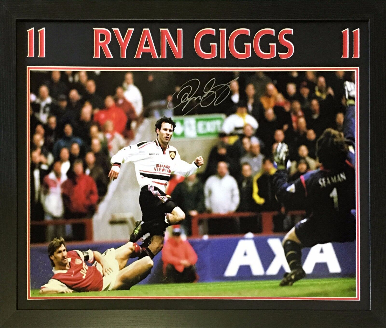 RYAN GIGGS FRAMED SIGNED HUGE 30X20 MAN UNITED 1999 FA CUP FOOTBALL Photo Poster painting PROOF