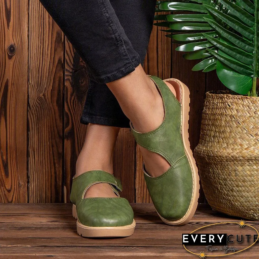 Vintage Flat Heel Magic Tape Loafers