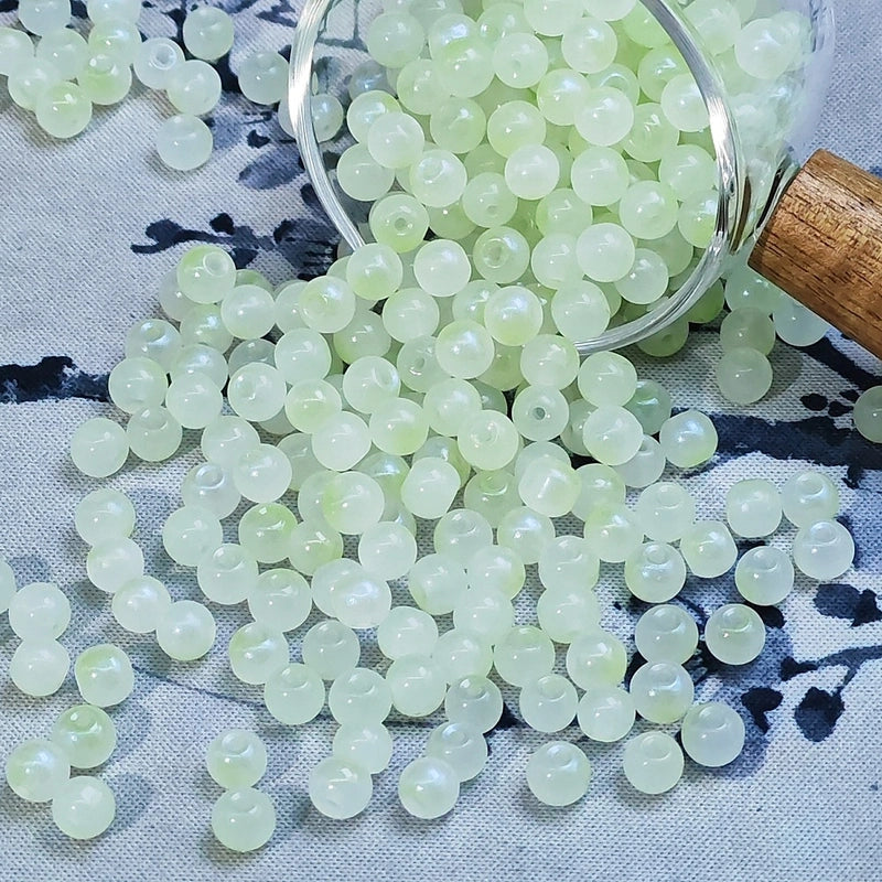 50 PCS/Package Glass/Colored Glaze Round Beads