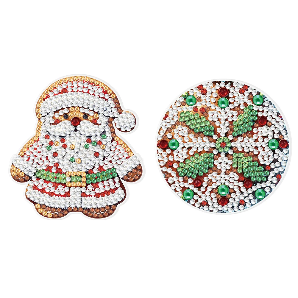 2Pcs Gingerbread Diamond Painting Napkin Ring Diamond Napkin Holder for Table