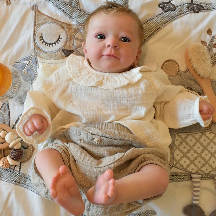 [New Baby] 18" Real Lifelike Awake Reborn Baby Newborn Girl Doll Alisa With Blue Eyes Doll Baby Rebornartdoll® Rebornartdoll®