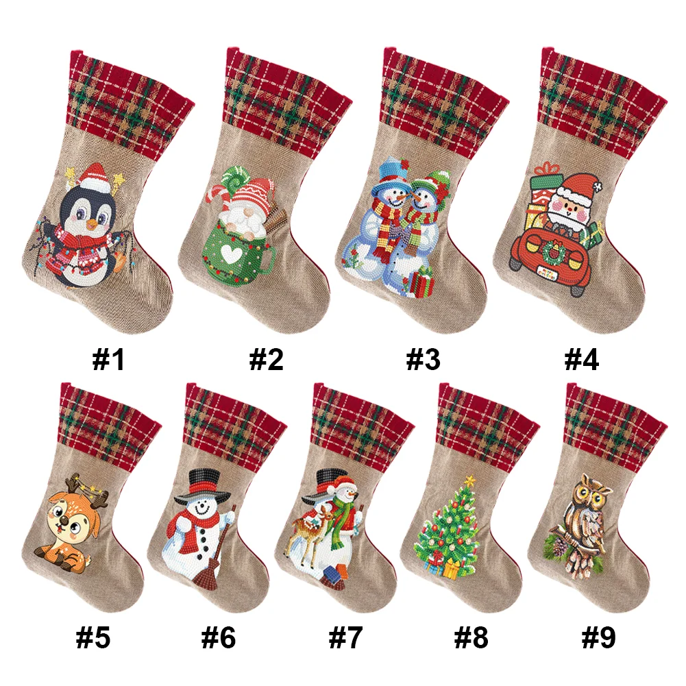 Christmas Decor Diamond Art Kits Candy Gnome Xmas Elk Owl Pine for Holiday Favor