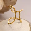 Simple Curving 18K Golden Open Ring