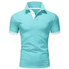 Men's T Shirt Tee Polo Shirt Golf Shirt Turndown Casual Soft Breathable Short Sleeve Lake Blue Black White Solid Cloths by Inlyline