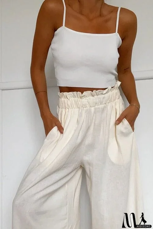 MidiSono - Elasticised Paper Bag Style Pants