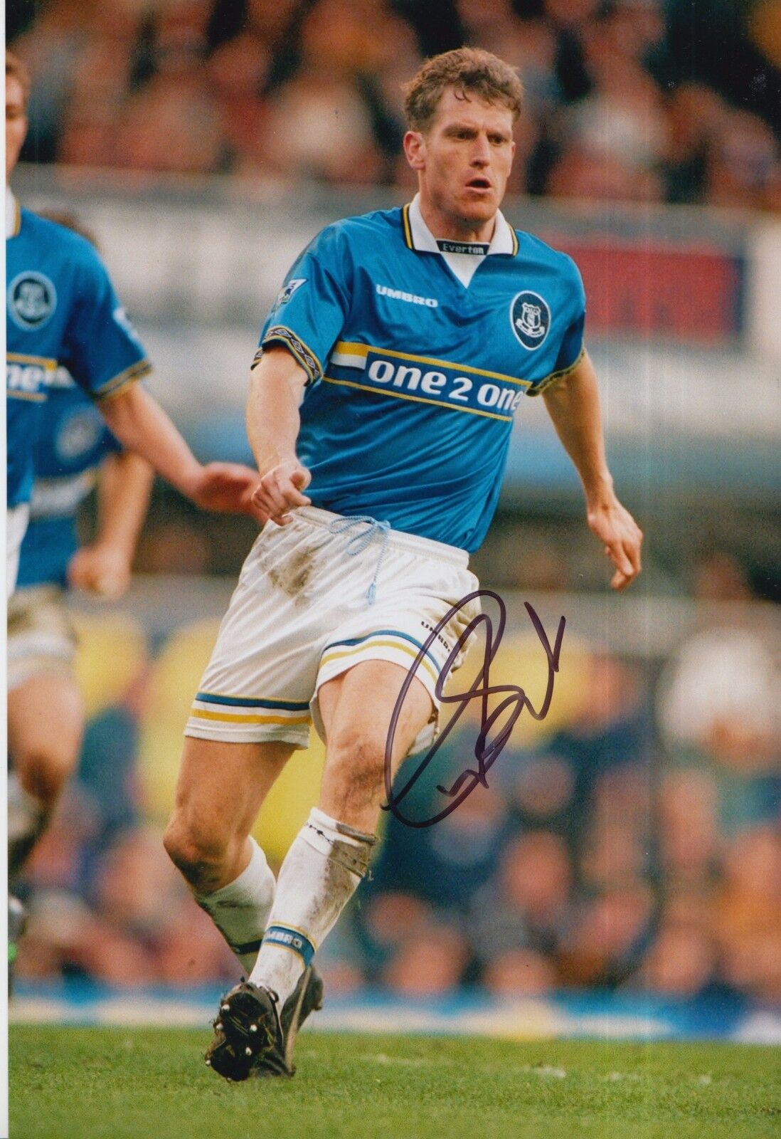 Craig Short Hand Signed Everton 12x8 Photo Poster painting 1.