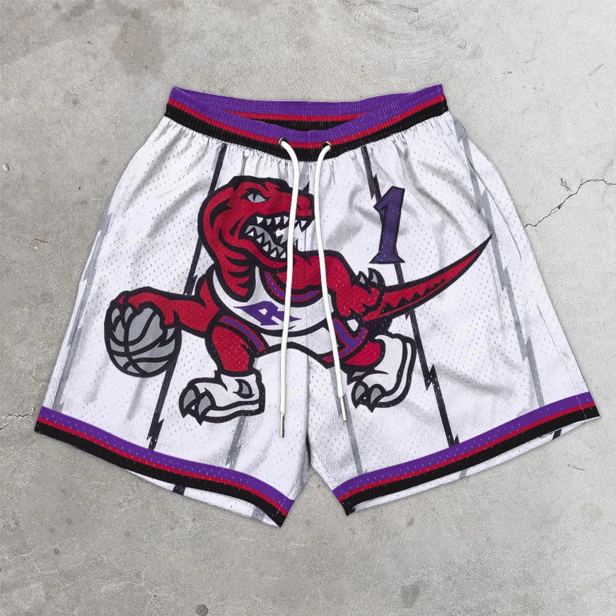 Trendy street print basketball shorts