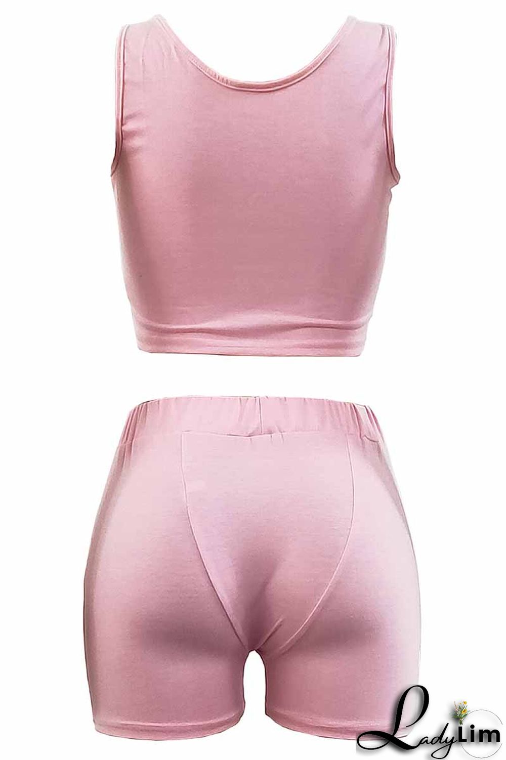 Royal Blue Sexy Casual Letter Print Basic U Neck Sleeveless Two Pieces