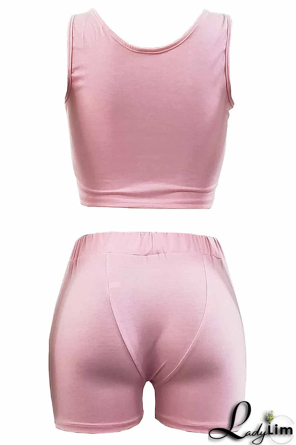 Royal Blue Sexy Casual Letter Print Basic U Neck Sleeveless Two Pieces