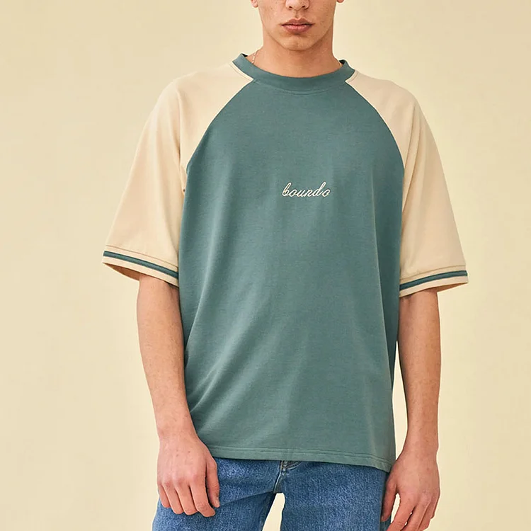 Unisex Color Block Raglan Sleeve T-Shirt 87aa