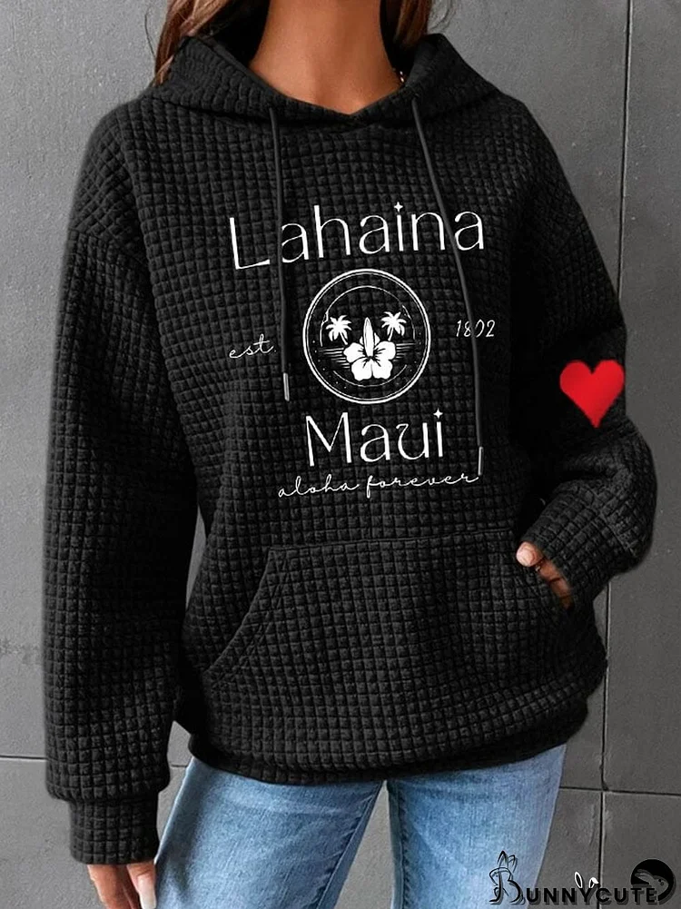 Women's Pray For Lahaina Maui Est 1802 Waffle Hoodie