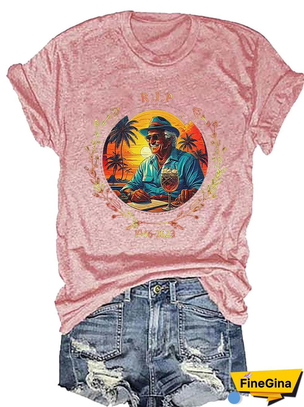 Women's Memorial RIP Jimmy 1946-2023 Print T-Shirt