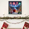 Diamond Painting-DIY Full Round Drill Santa Claus Elk Fireworks(40*40 CM)