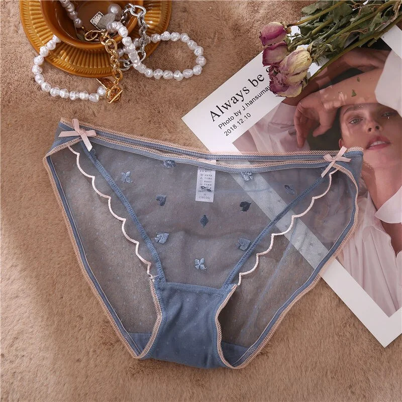 Sexy Panties Bikini Underwear Lace Women's Lingerie Embroidery Perspective Female Underpants Briefs Intimates Pantys for Girls