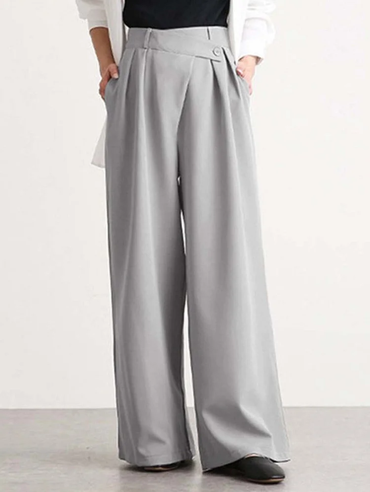 Women's Fashion Irregular Belt Design Wide Leg Pants