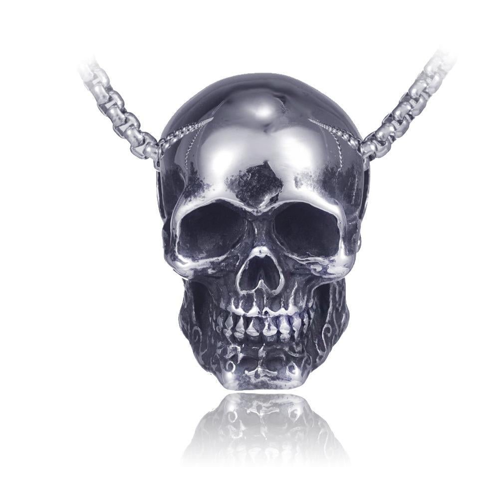 Vintage Titanium Steel Skull Necklace tacday