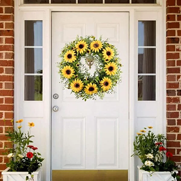 Big Sunflower Door Wreath Summer Spring Flower Wreath
