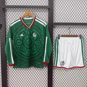 2026 Long Sleeves Mexico National Team Home Football Shirt 1:1 Thai Quality Kids Size
