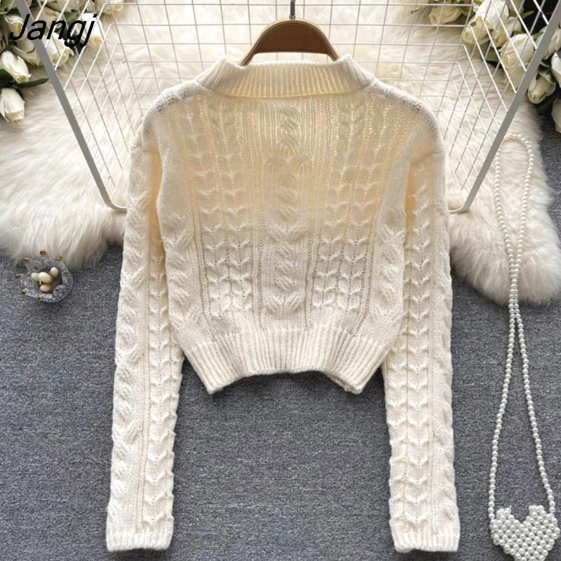 Jangj Style Knitted Two Piece Set Woman Sweater Cherry Cardigan Mujer Long Sleeve + Sweet Straps Camisole Tank Dropshipping