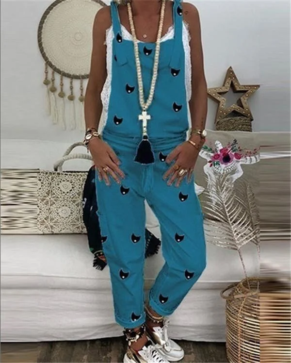 printed leisure loose casual summer jumpsuits p106503