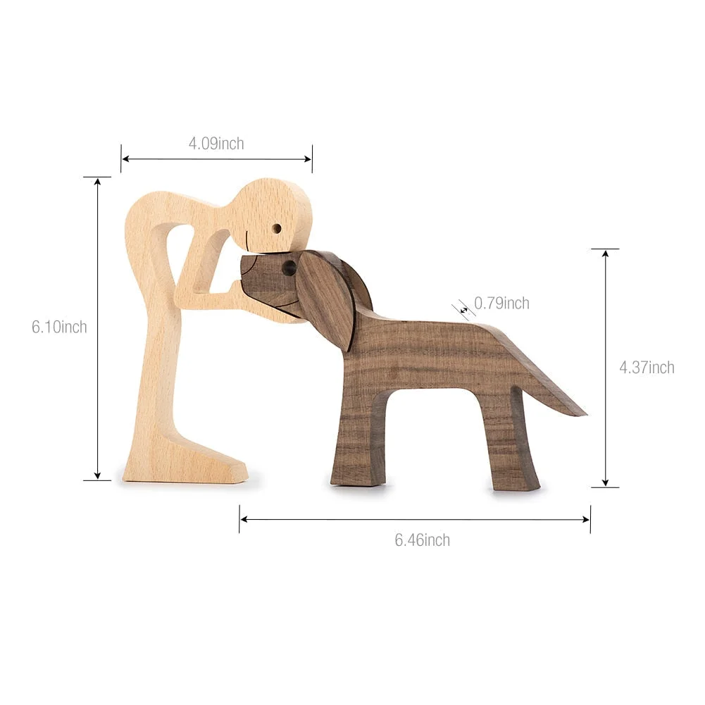 Adornos de madera Wooden Dog Craft Figurine Home Office Table Ornament Easter Decoration Love Dog Pet Lover Gifts oficina OEM 515-2