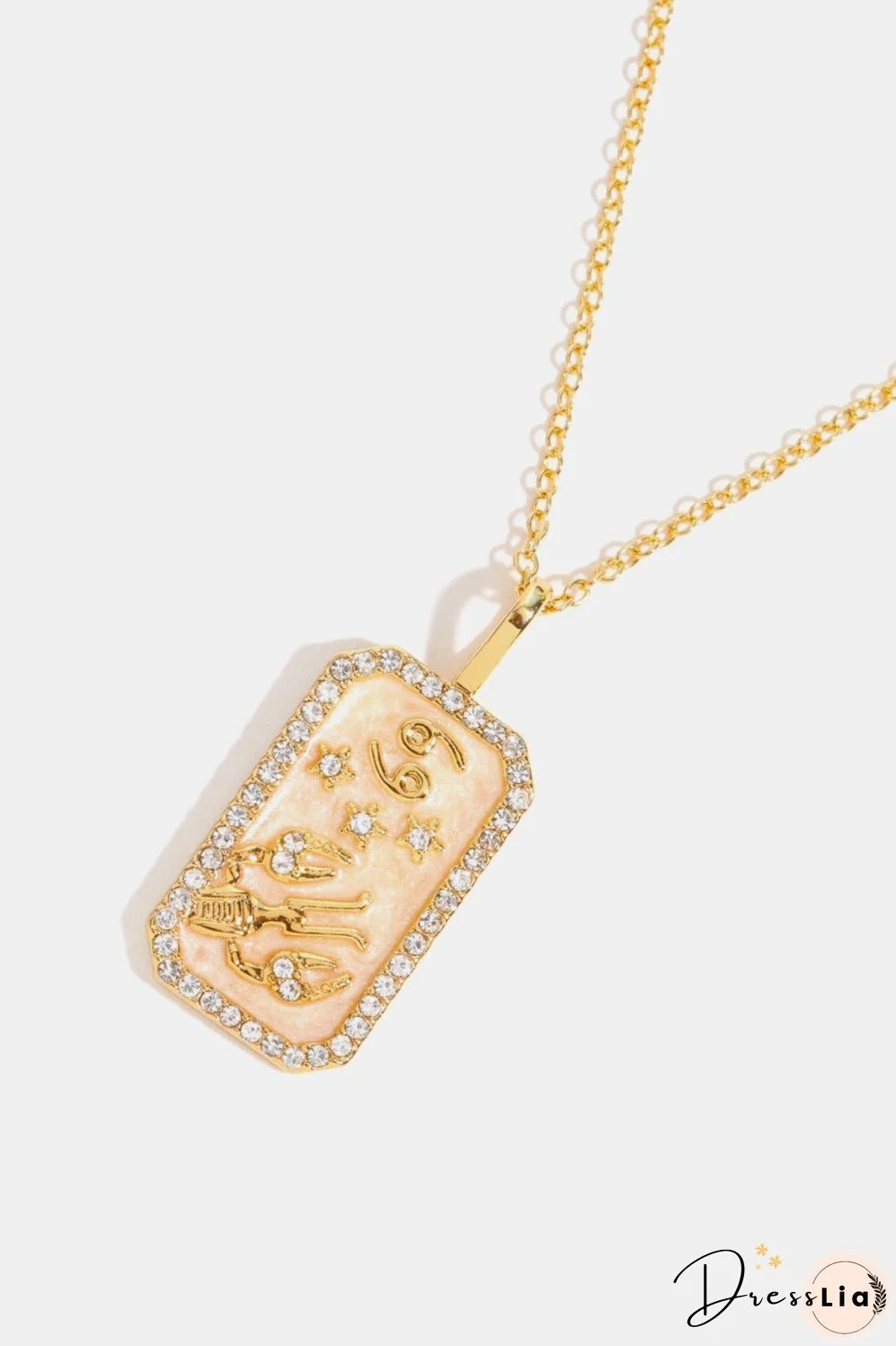 Rhinestone Constellation Pendant Copper Necklace