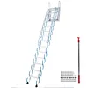 [US Local Warehouse] Ceiling Mount Attic Ladder Hidden Retractable Loft Ladder W/Pull Rod (Blue)