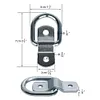 4Pcs 3/8 Heavy Duty D Rings Tie Down Anchors 2400LBS Rivet Clip Retaining Ring