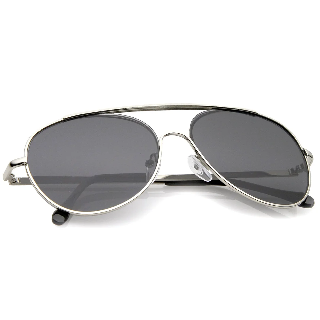 Classic Brow Bar Semi-Rimless Lens Aviator glasses 57mm