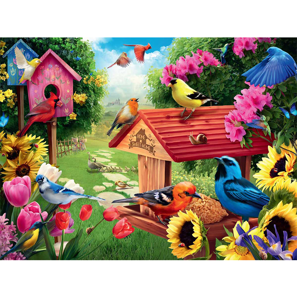 

Bird Flower - Round Drill Diamond Painting - 30*40CM, 501 Original