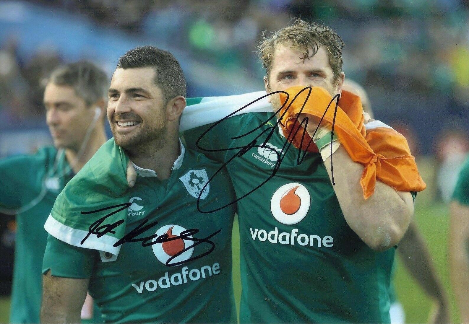 Rob Kearney & Jamie Heaslip Signed 12X8 Photo Poster painting Ireland Rugby AFTAL COA (2140)