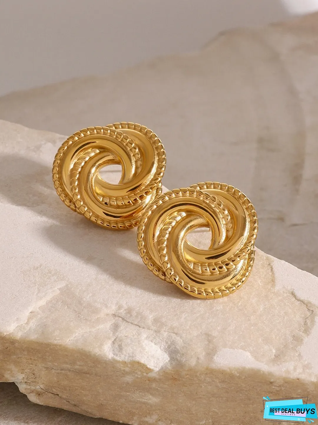 Stainless Steel Volution Stud Earrings