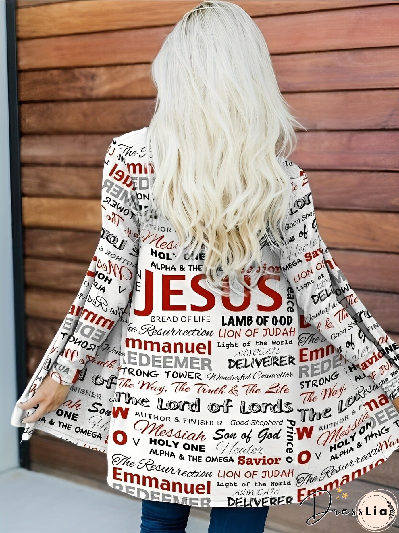 Cardigan with Geometric Pattern