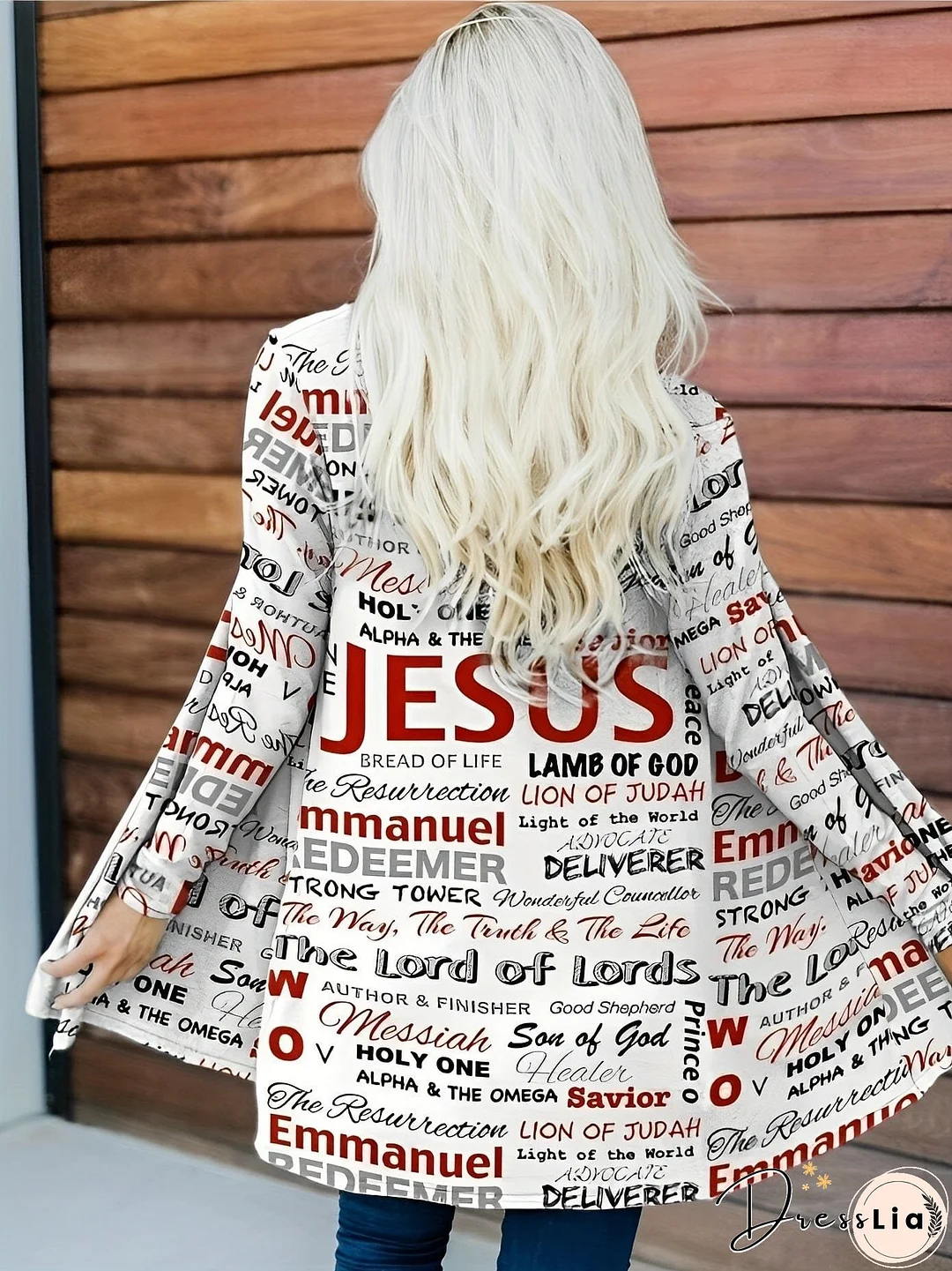 Cardigan with Geometric Pattern