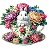 Kaninchen und G&auml;nsebl&uuml;mchen - Rundbohrer Diamantmalerei - 40*40cm