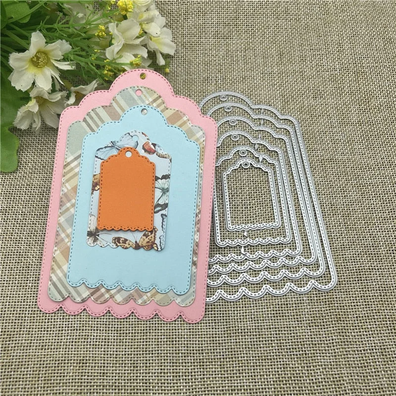 6pcs geometry Metal Cutting Dies Stencils For DIY Scrapbooking Decorative Embossing Handcraft Template