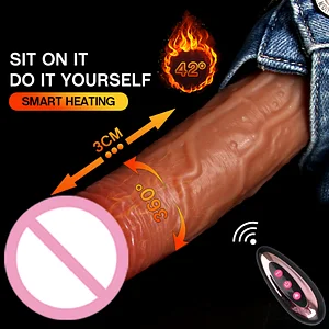 Multi-Function Thrusting Dildo with Heating, Swing Action, and Remote Control