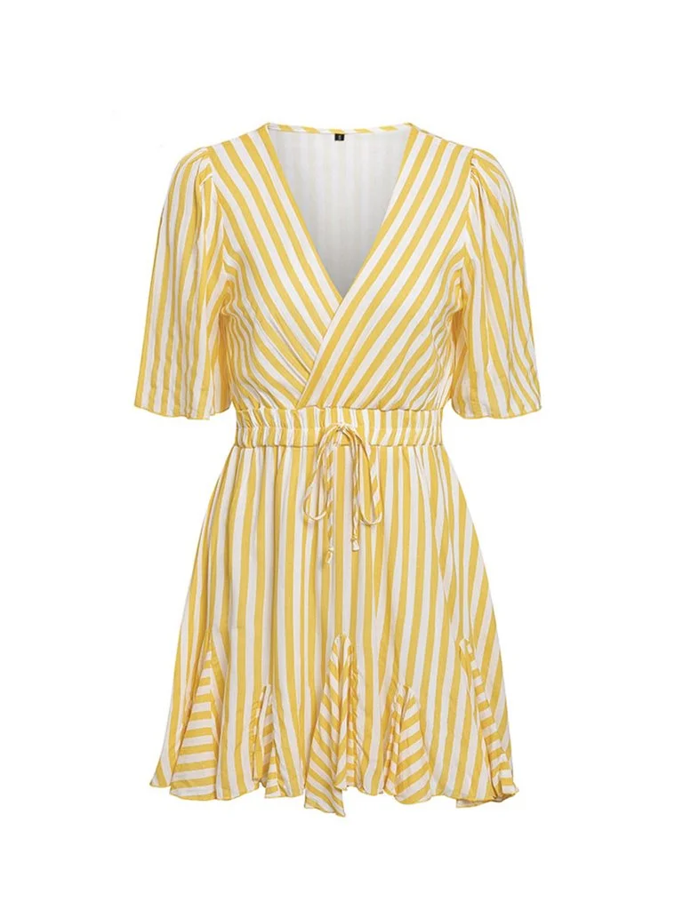 Casual Dress Simple Striped All Match Dress