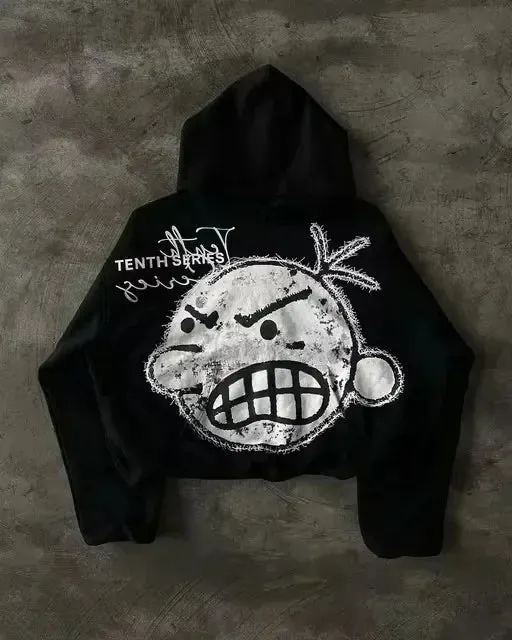 Gothic Cross Graphic Pullover Hoodie